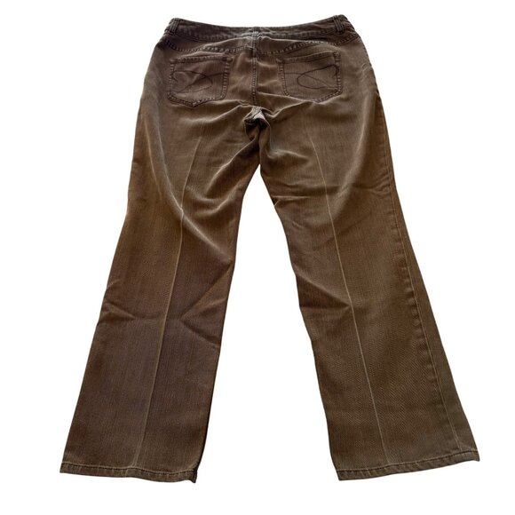 Chicos Platinum Brown Straight-Leg Pants‎ Womens Size 2.5 Short (35x28) Casual - Picture 2 of 12